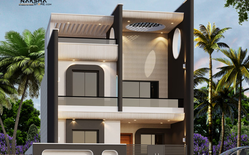 Contemporary 3-Story Residential Building Exterior Design